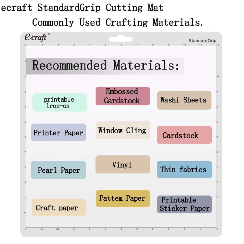 Ecraft StandardGrip Cutting Mat for Silhouette Cameo 5/4/3/2/1: 12X12inch Non-Slip Square Gridded Transparent Quilting Cut Mats Replacement Accessories for Silhouette Cameo. - Image 3